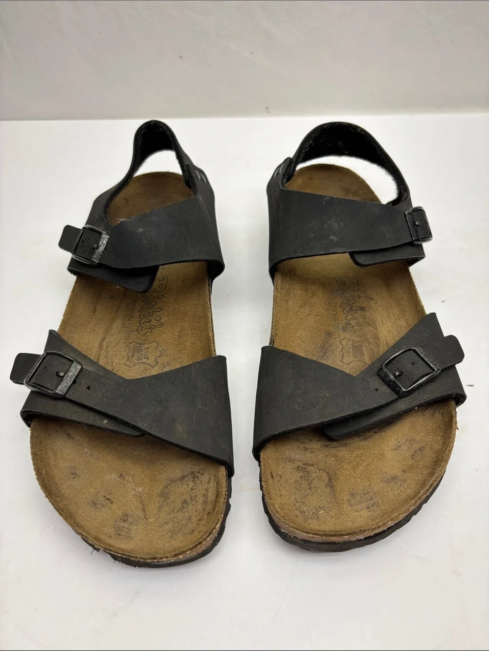 Birkenstock Black Dual-Strap Women’s Sandals with Buckles, SZ 9, box 43